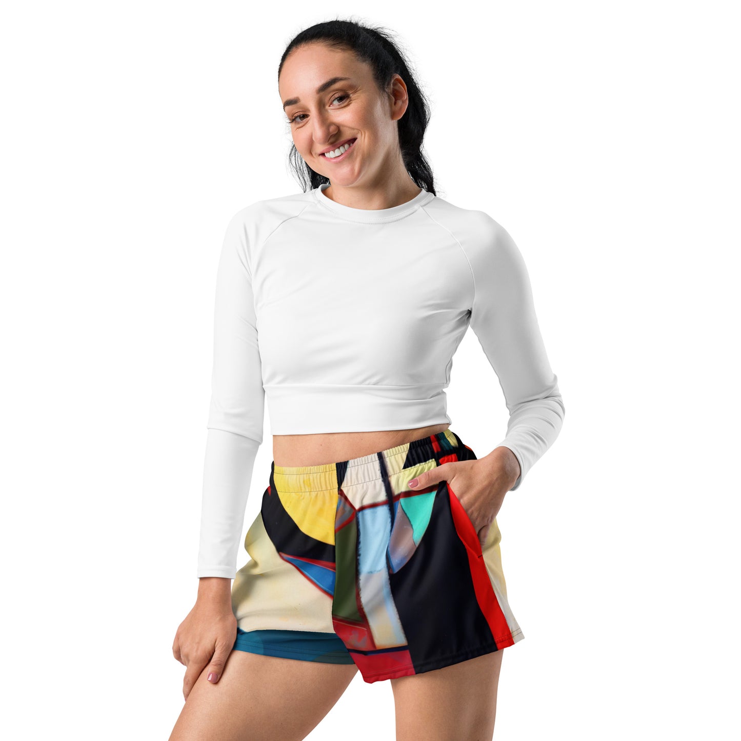 DMV 0209 Abstract Art Women’s Recycled Athletic Shorts