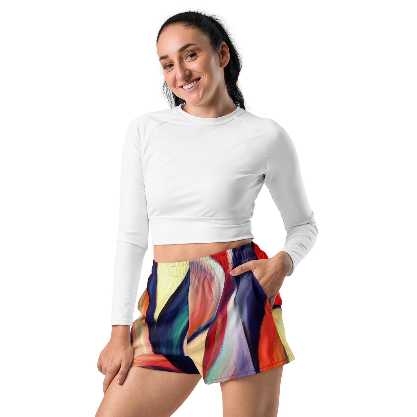 DMV 0277 Abstract Art Women’s Recycled Athletic Shorts