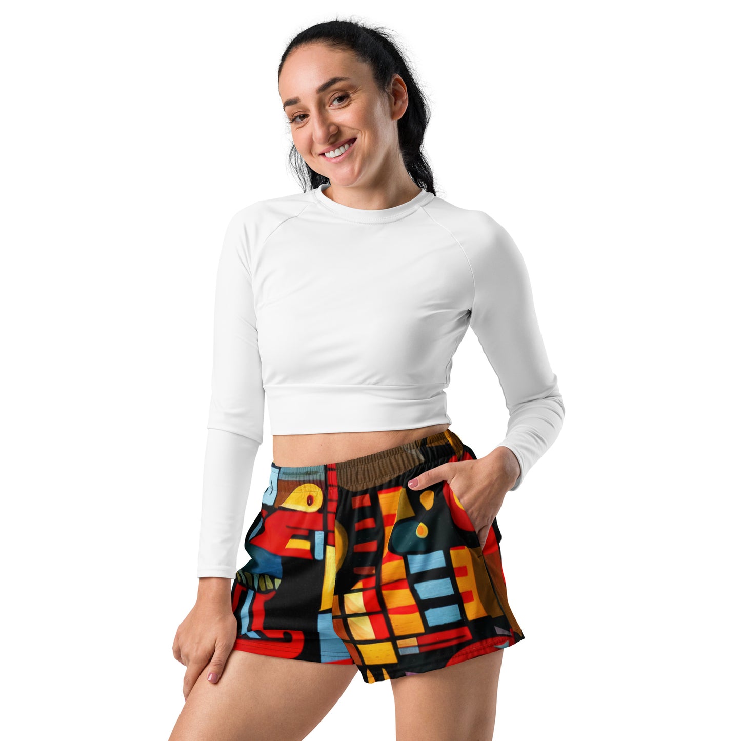 DMV 0233 Psy Art Women’s Recycled Athletic Shorts