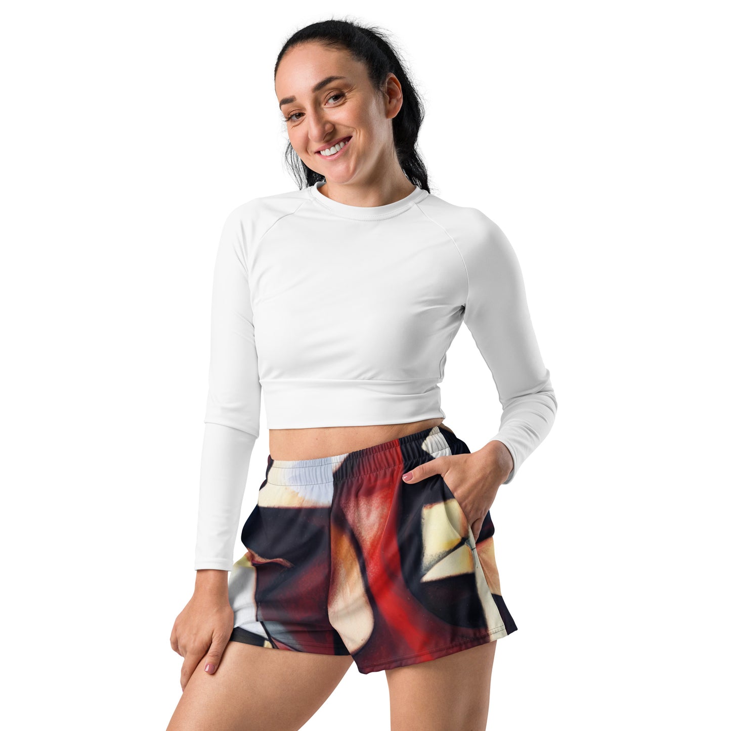 DMV 0067 Abstract Art Women’s Recycled Athletic Shorts