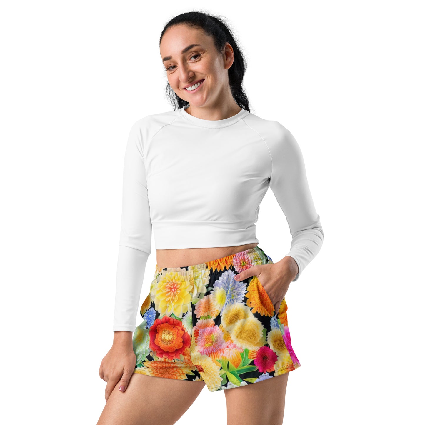 DMV 0004 Floral Women’s Recycled Athletic Shorts