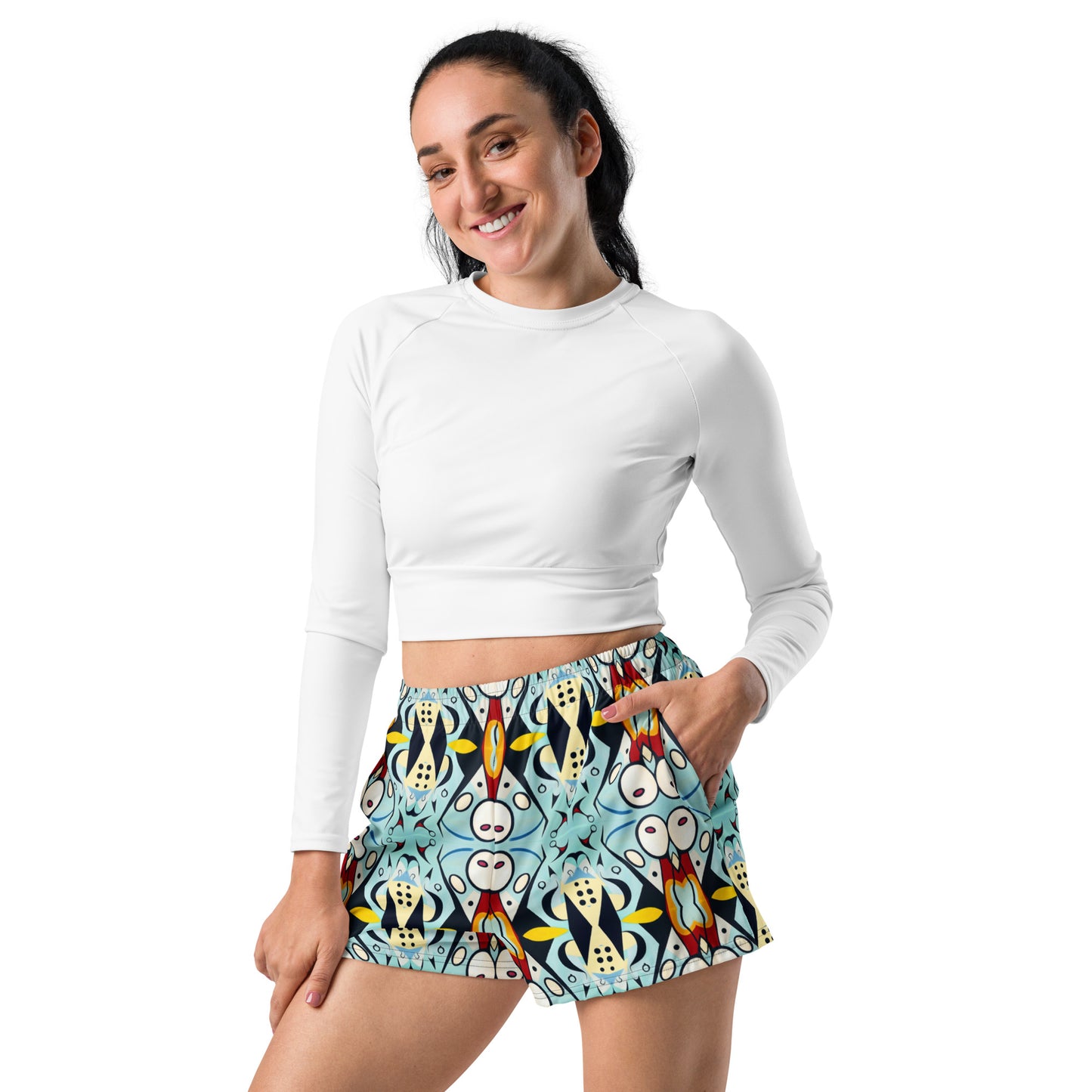 DMV 0005 Vintage Artsy Women’s Recycled Athletic Shorts