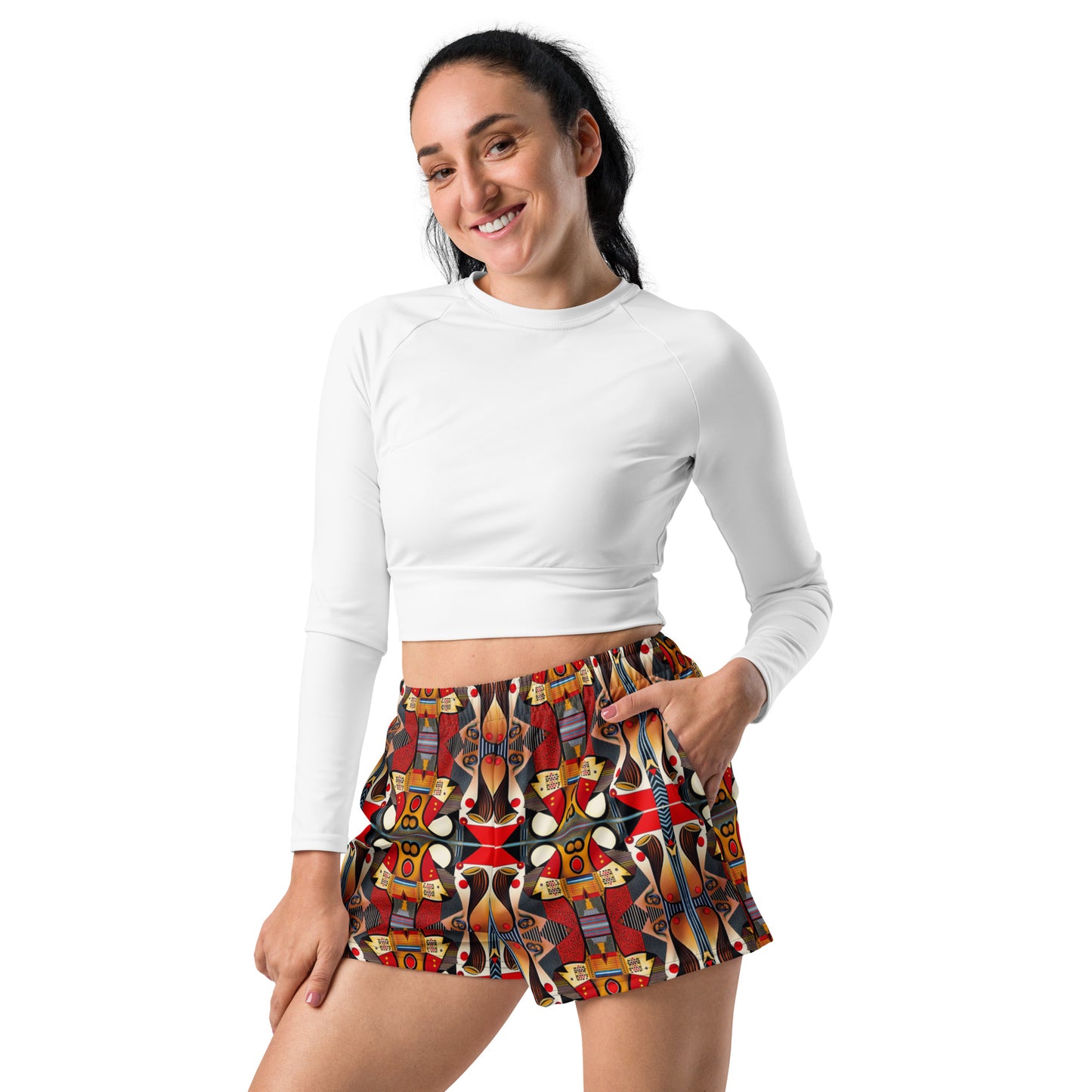 DMV 0208 Chic Boho Women’s Recycled Athletic Shorts