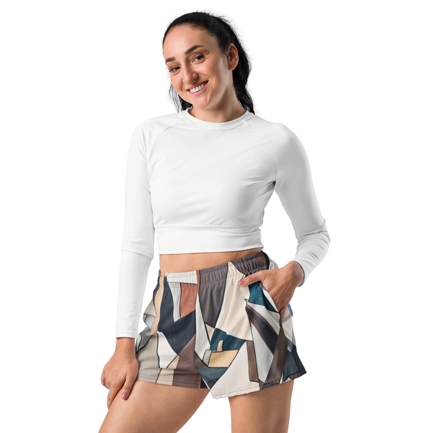 DMV 0264 Abstract Art Women’s Recycled Athletic Shorts