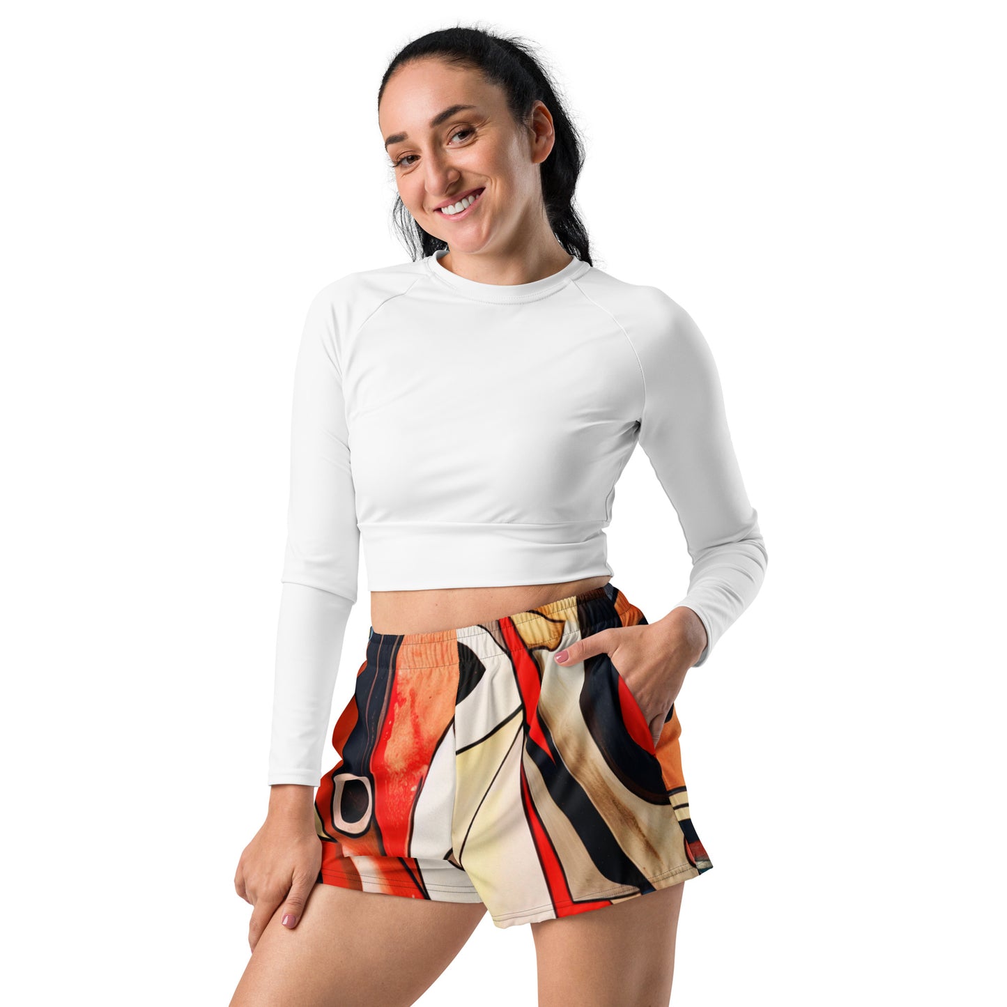 DMV 0214 Retro Art Women’s Recycled Athletic Shorts