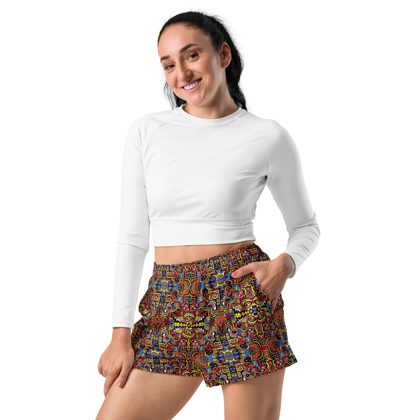 DMV 0108 Psy Artsy Women’s Recycled Athletic Shorts