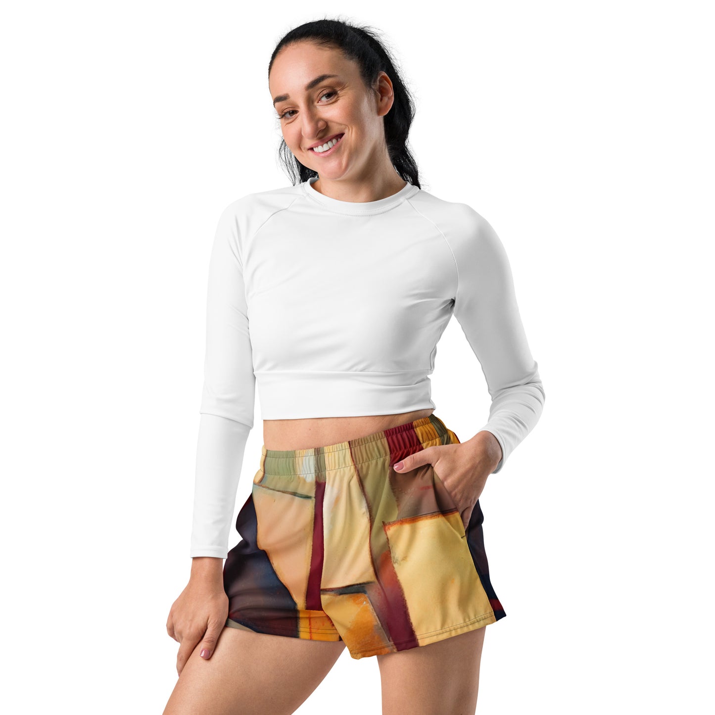 DMV 0251 Abstract Art Women’s Recycled Athletic Shorts