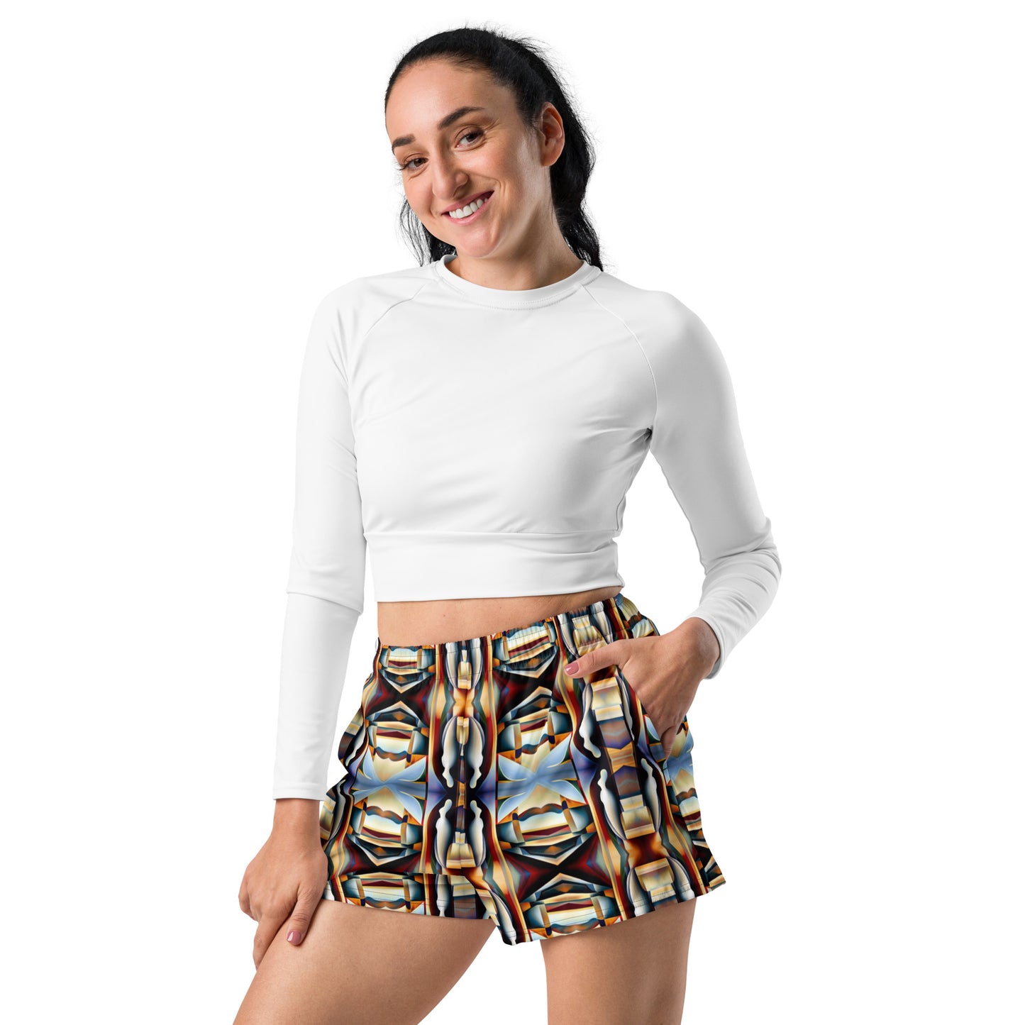 DMV 0104 Conceptual Artsy Women’s Recycled Athletic Shorts