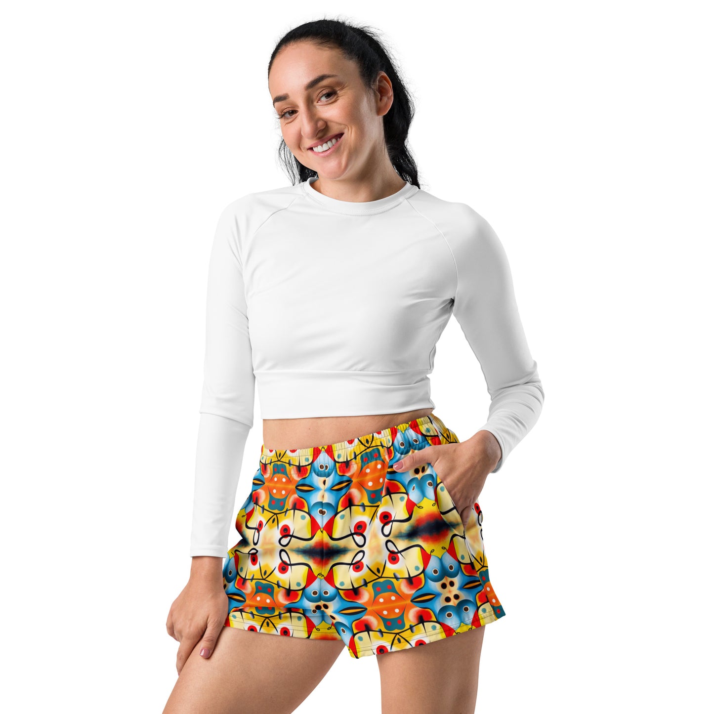 DMV 0103 Vintage Artsy Women’s Recycled Athletic Shorts