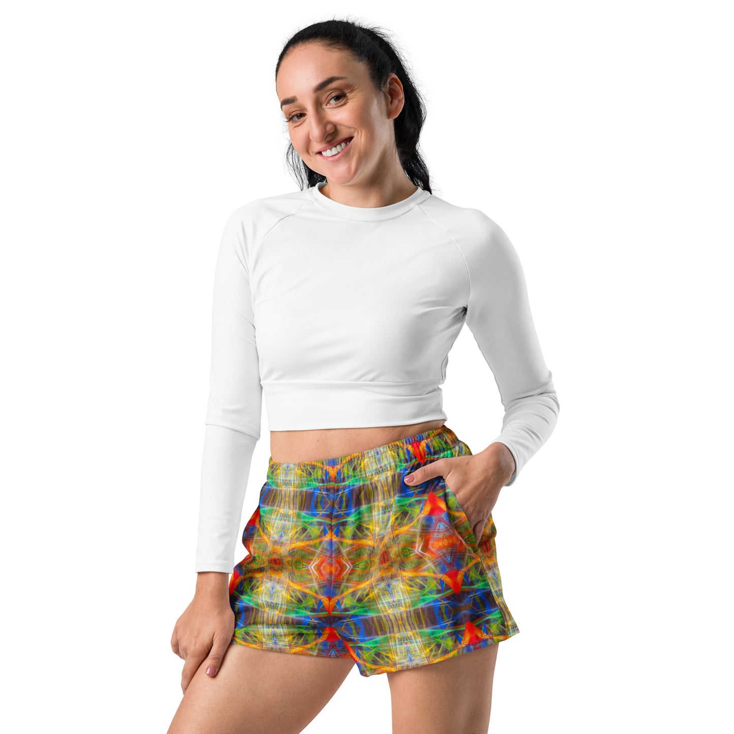 DMV 0191 Avant Garde Artsy Women’s Recycled Athletic Shorts