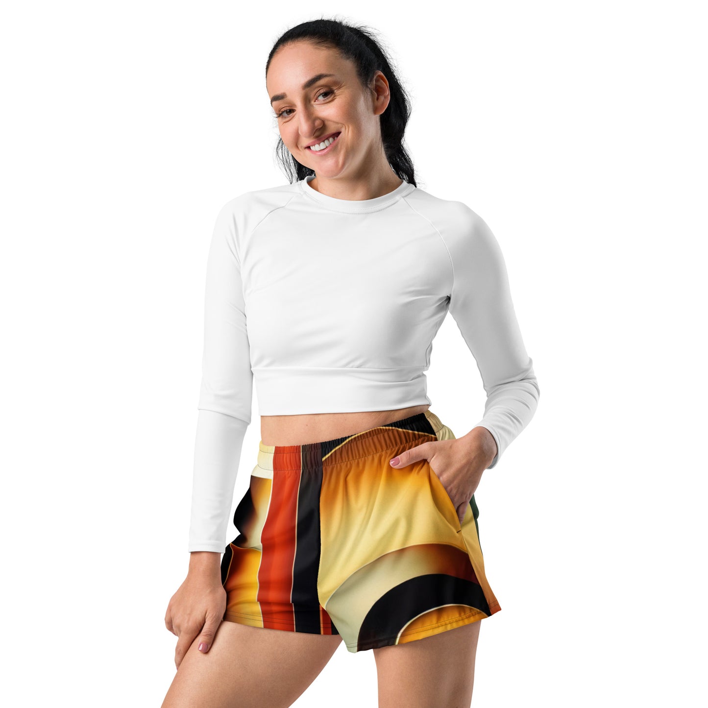 DMV 0261 Retro Art Women’s Recycled Athletic Shorts