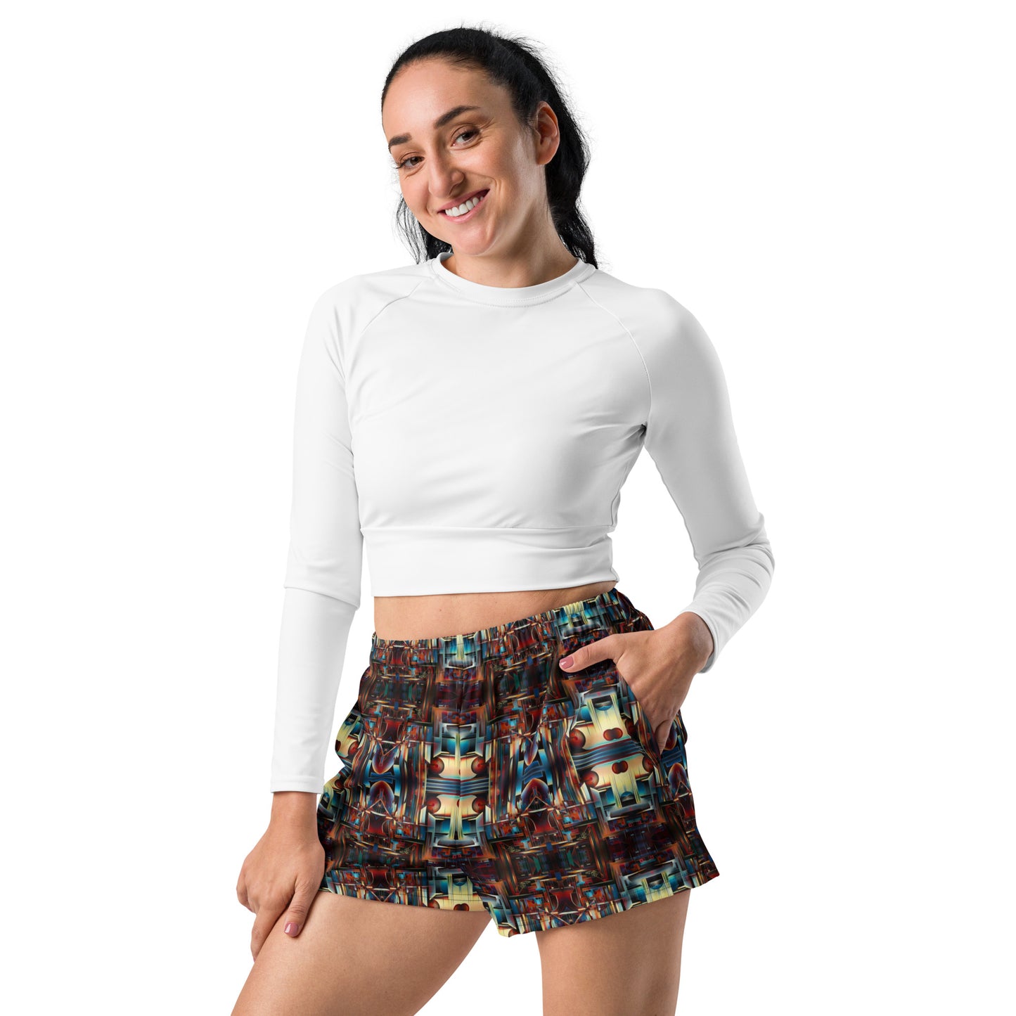 DMV 0188 Conceptual Artsy Women’s Recycled Athletic Shorts