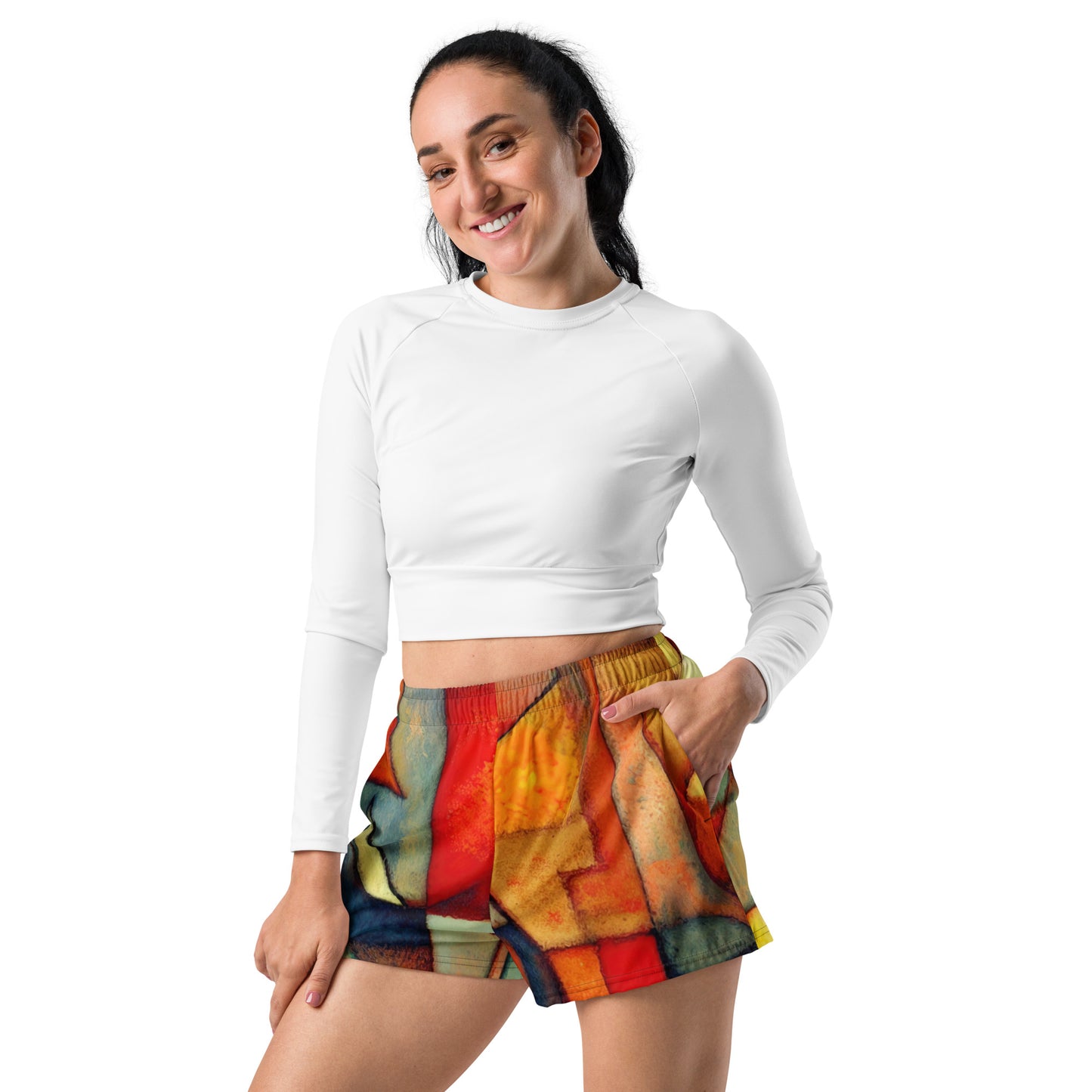 DMV 0298 Retro Art Women’s Recycled Athletic Shorts