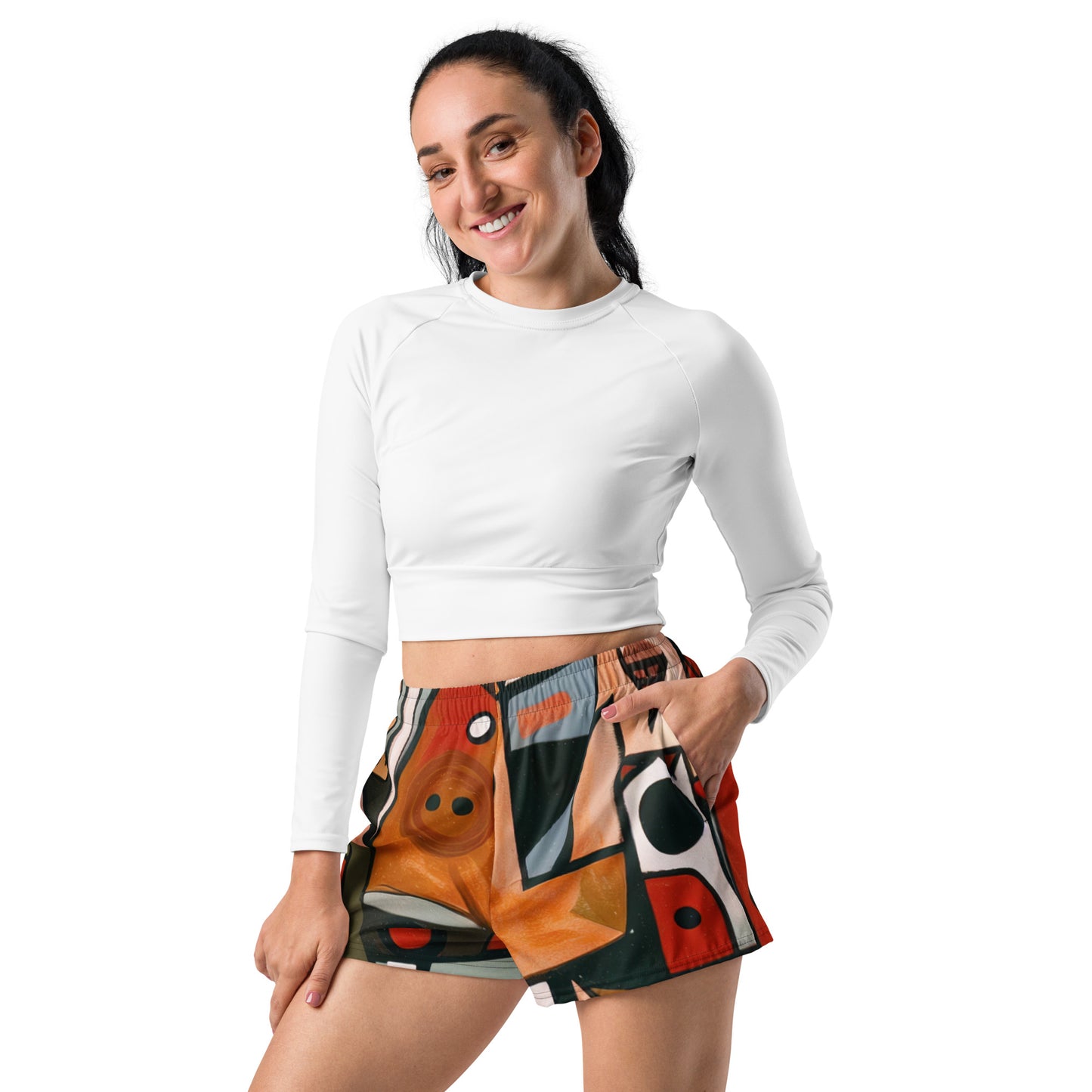 DMV 0522 Retro Art Women’s Recycled Athletic Shorts