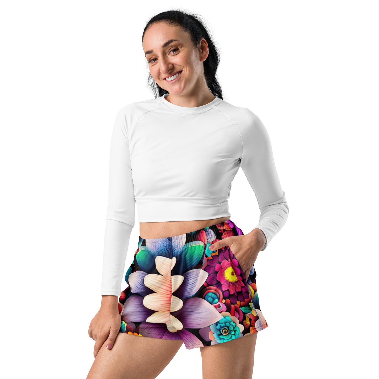 DMV 0515 Floral Women’s Recycled Athletic Shorts