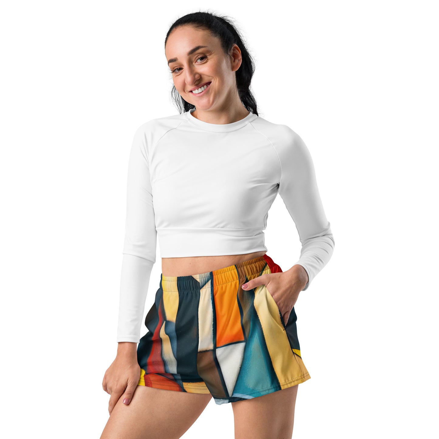 DMV 0433 Abstract Art Women’s Recycled Athletic Shorts