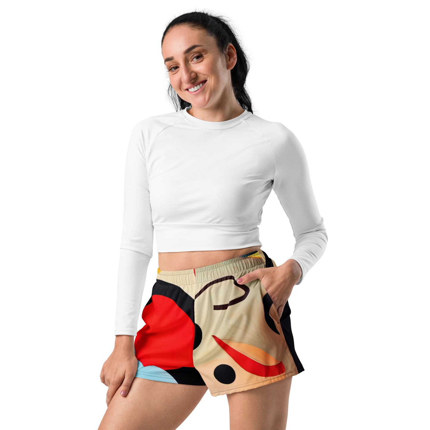 DMV 0820 Retro Art Women’s Recycled Athletic Shorts