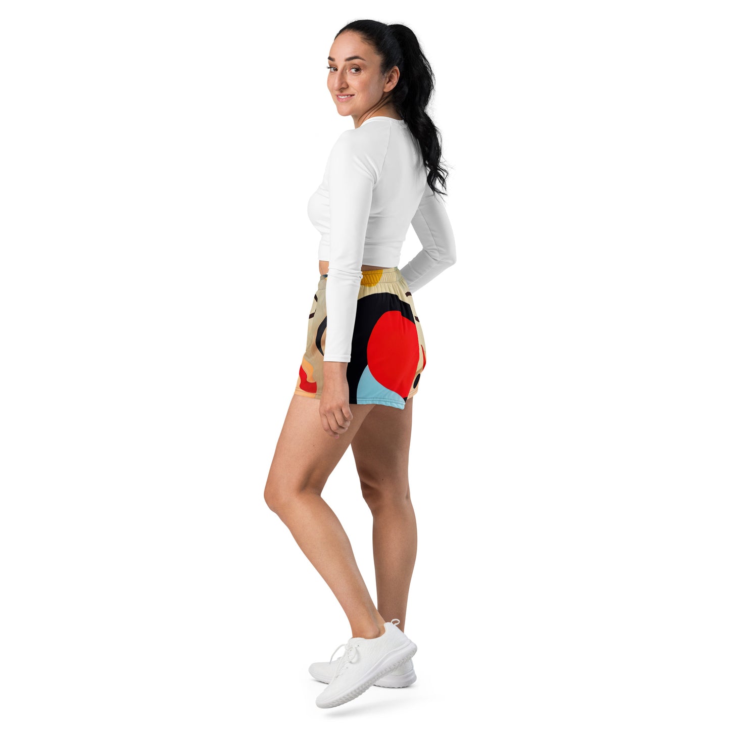 DMV 0820 Retro Art Women’s Recycled Athletic Shorts