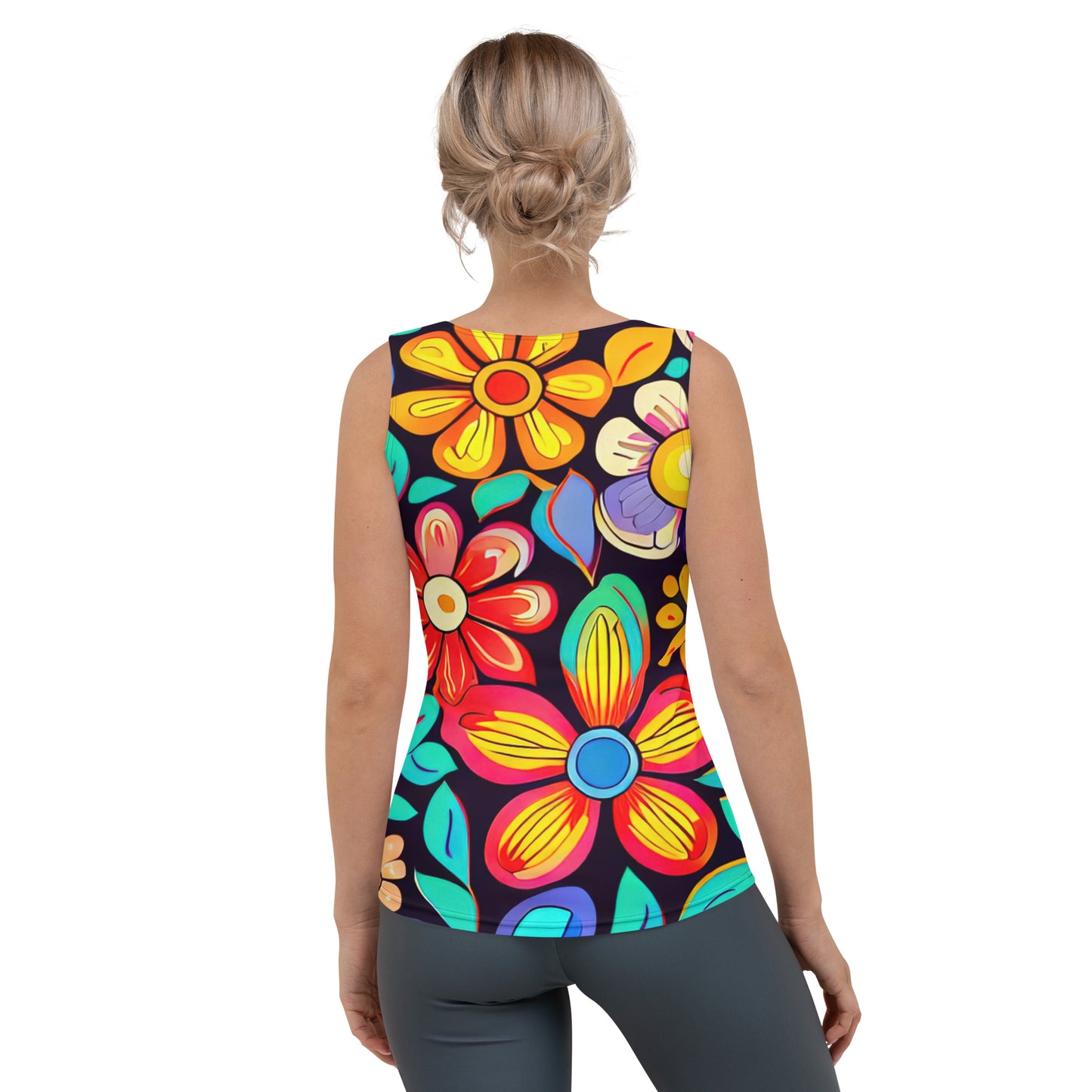 DMV 0257 Floral Sublimation Cut & Sew Tank Top