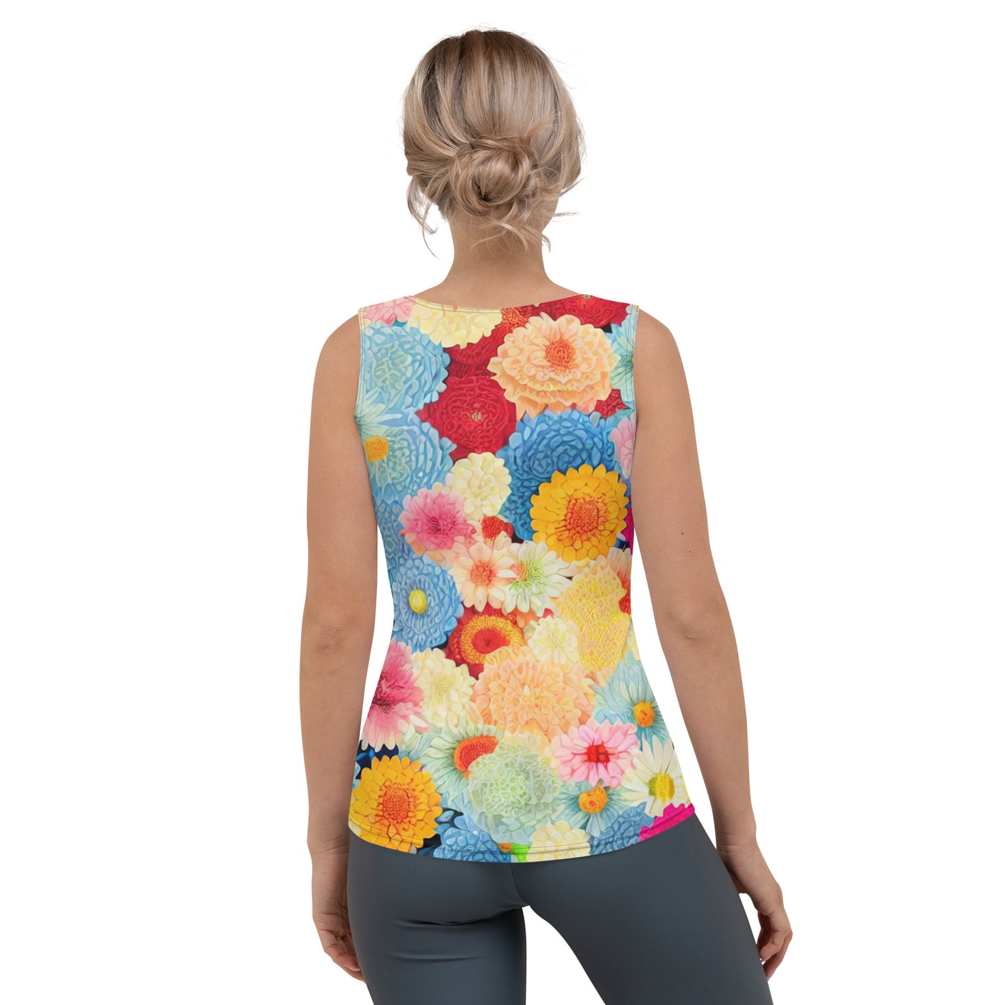 DMV 0106 Floral Sublimation Cut & Sew Tank Top