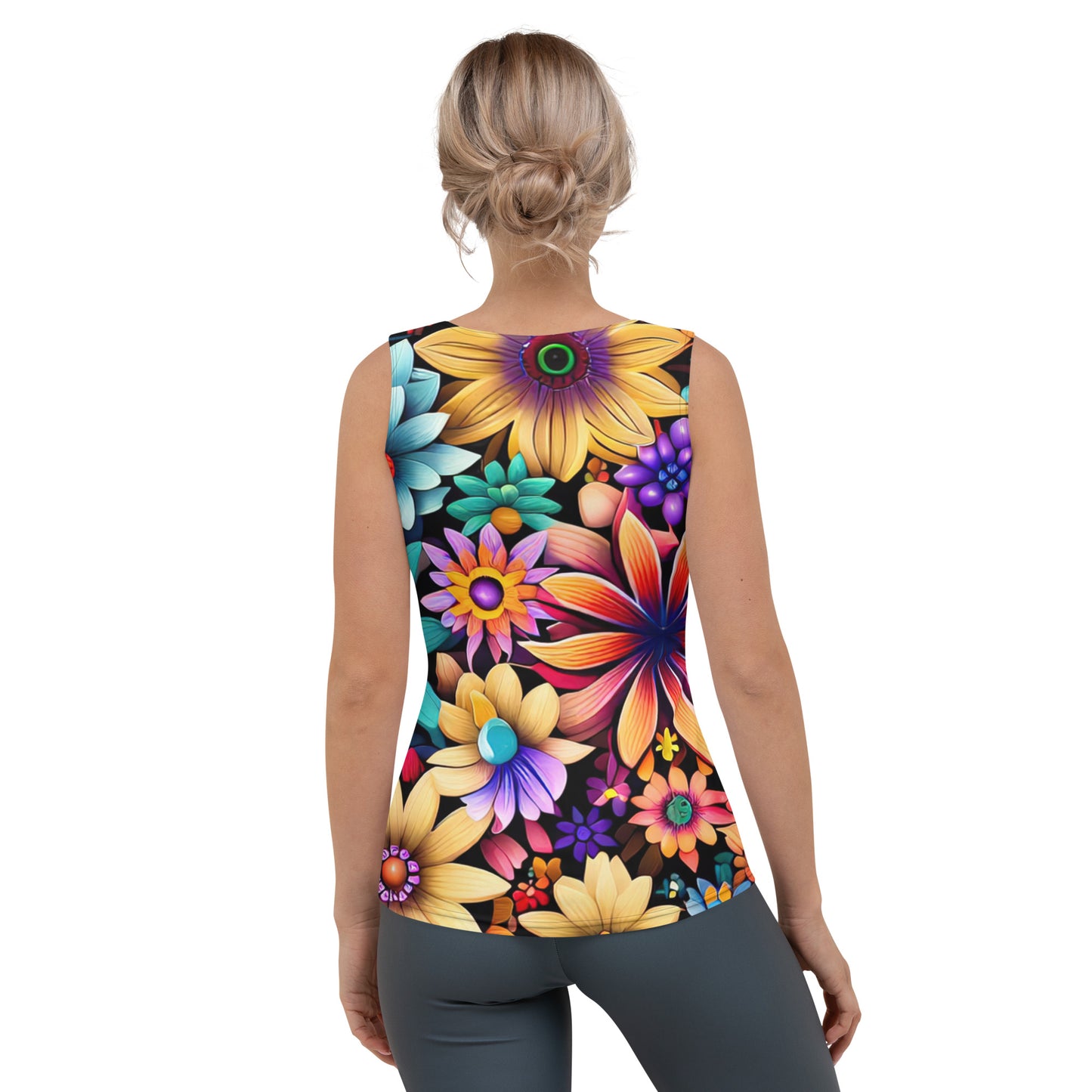 DMV 0265 Floral Sublimation Cut & Sew Tank Top