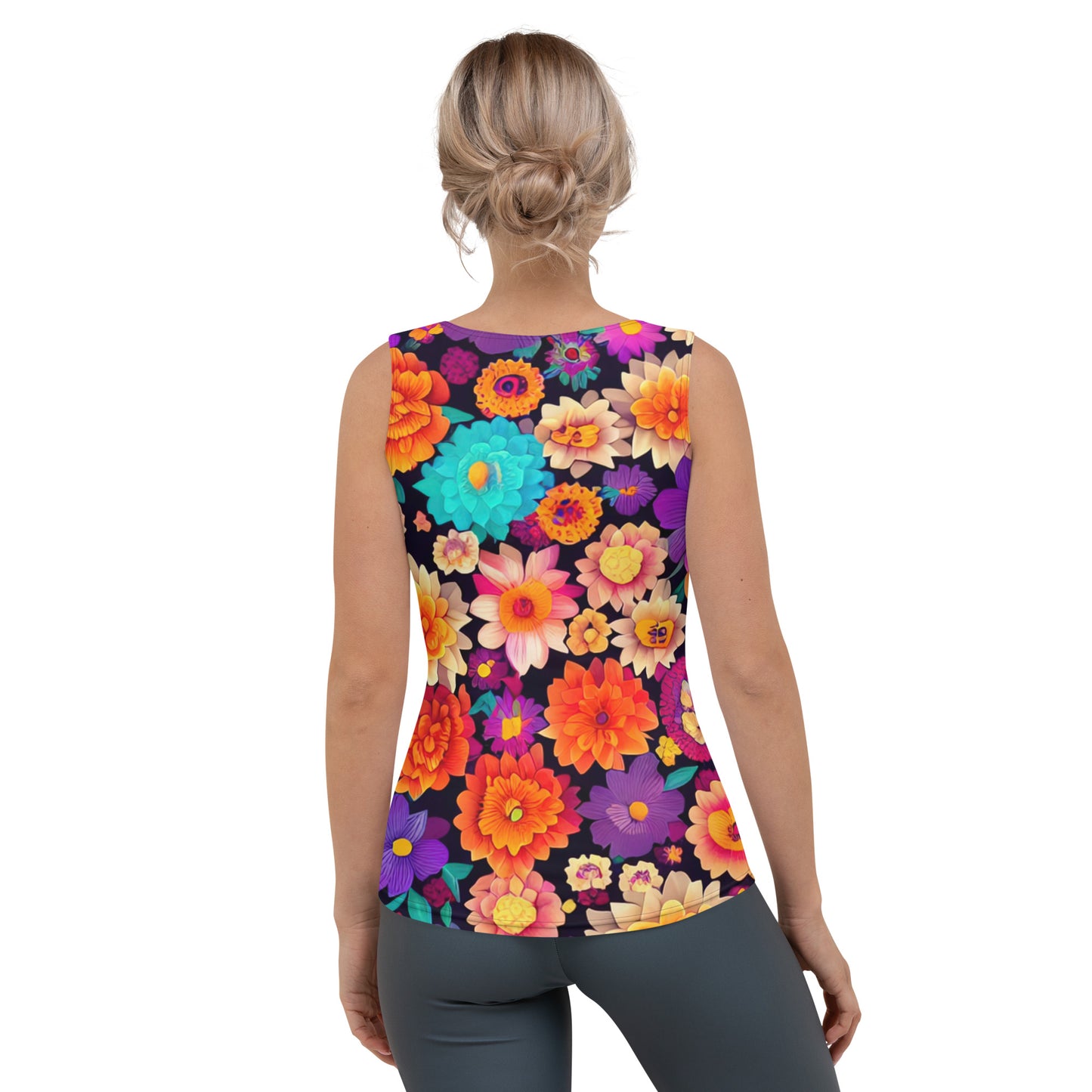 DMV 0192 Floral Sublimation Cut & Sew Tank Top