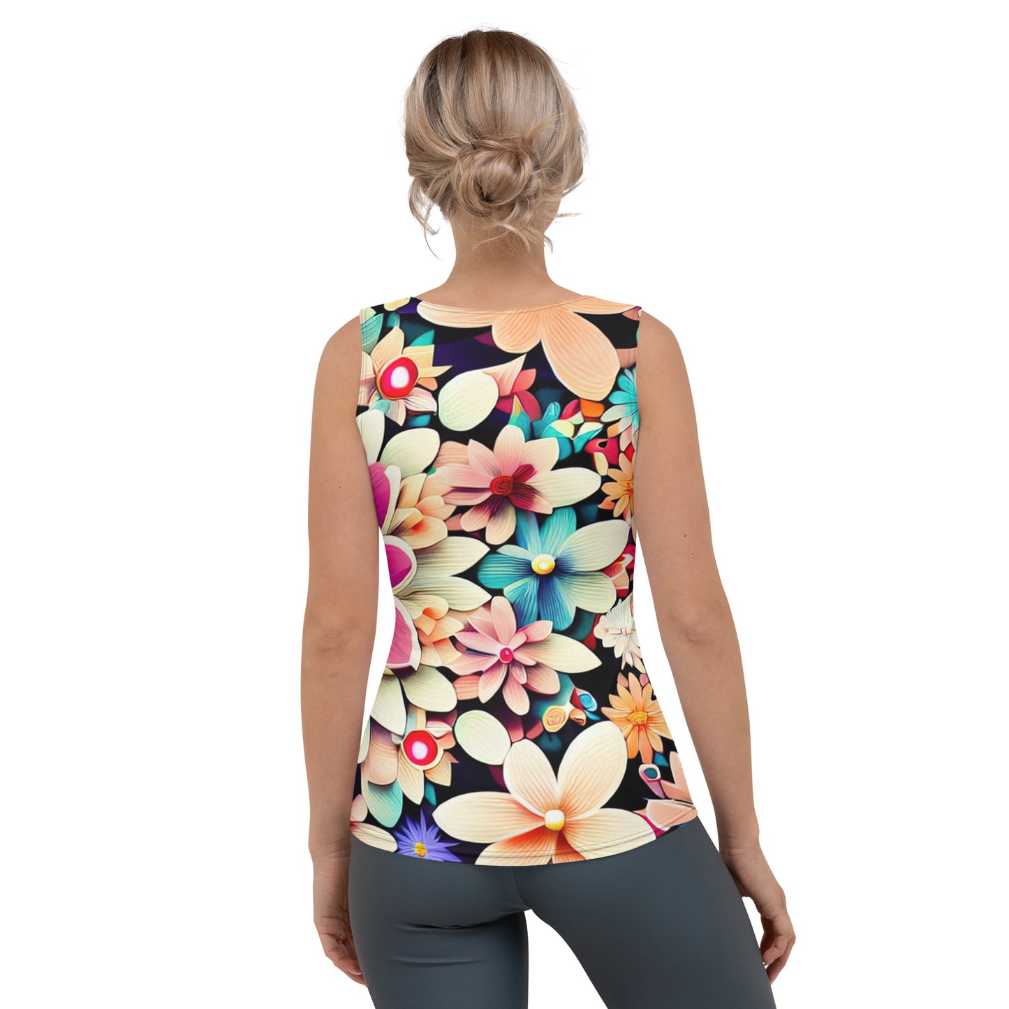 DMV 0307 Floral Sublimation Cut & Sew Tank Top