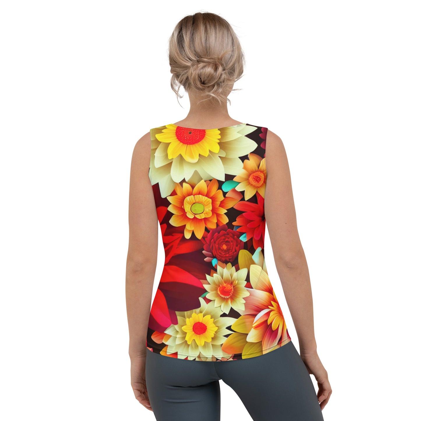 DMV 0419 Floral Sublimation Cut & Sew Tank Top