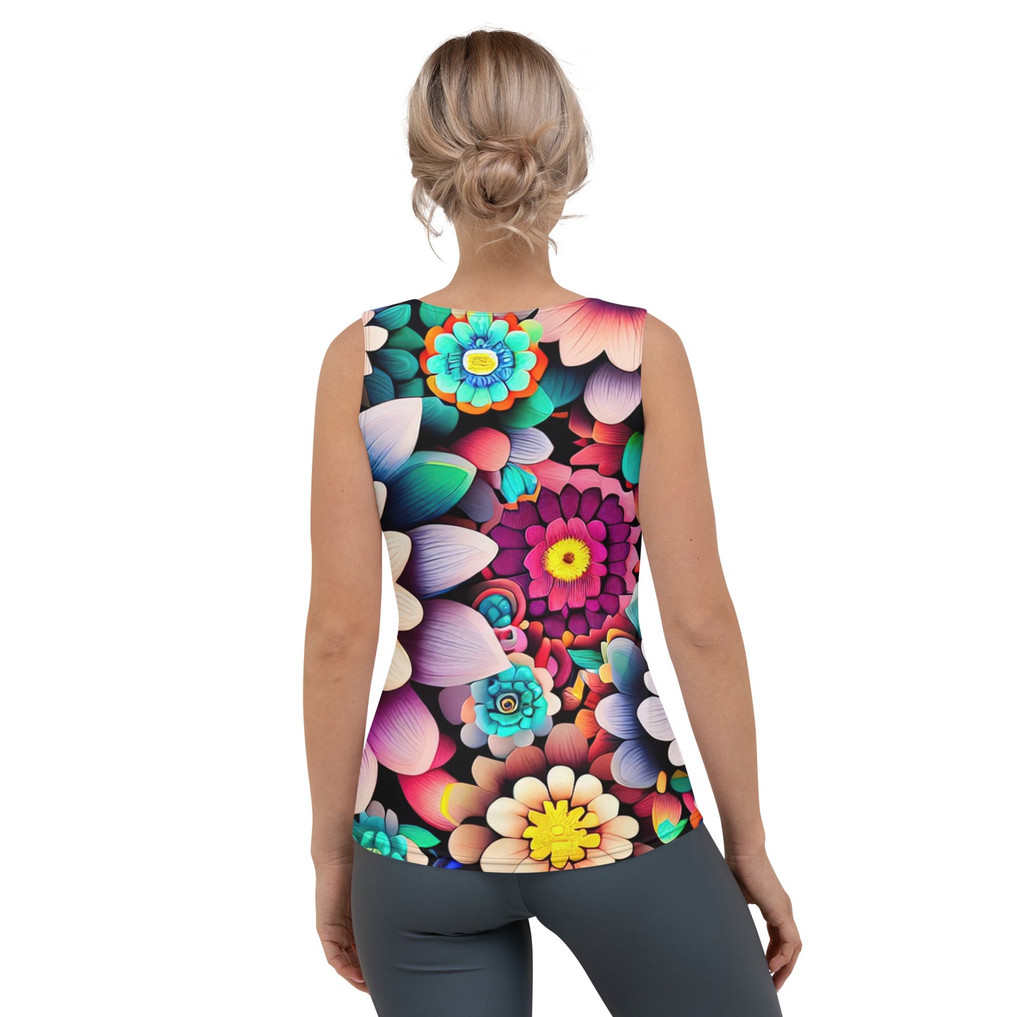 DMV 0515 Floral Sublimation Cut & Sew Tank Top