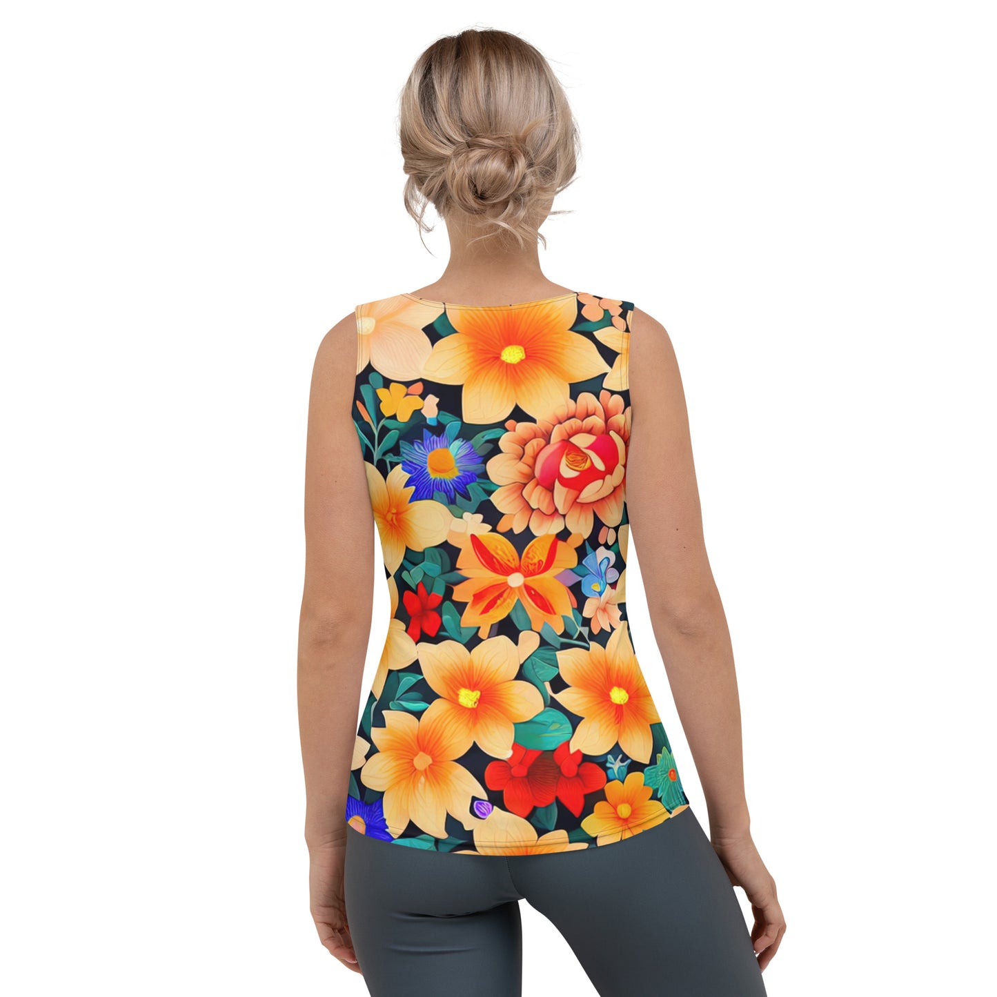 DMV 0997 Floral Sublimation Cut & Sew Tank Top