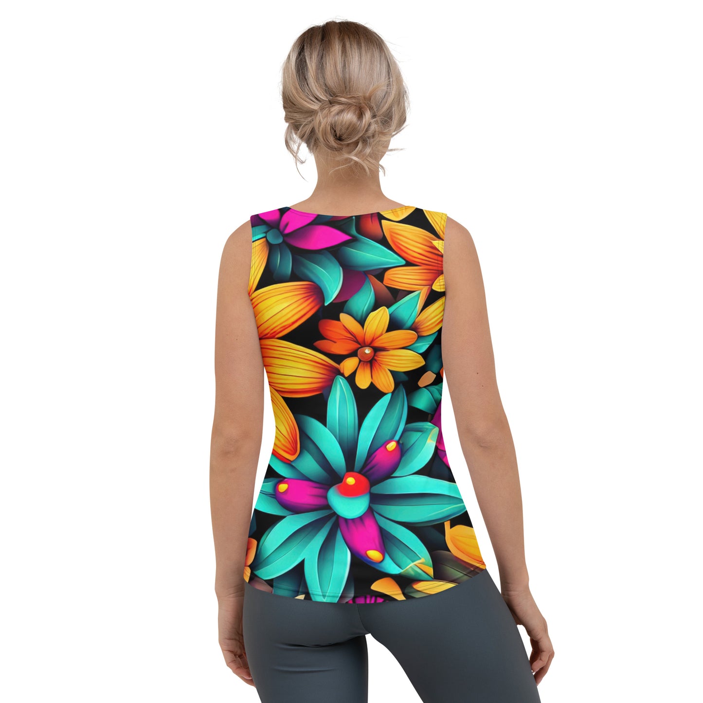 DMV 1606 Floral Sublimation Cut & Sew Tank Top