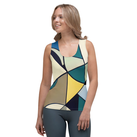 DMV 0227 Abstract Art Sublimation Cut & Sew Tank Top