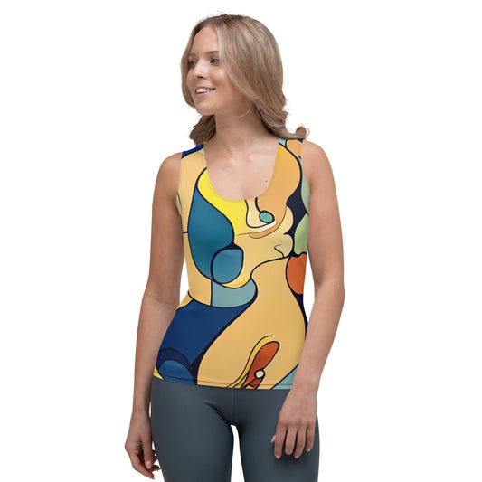 DMV 0242 Retro Art Sublimation Cut & Sew Tank Top