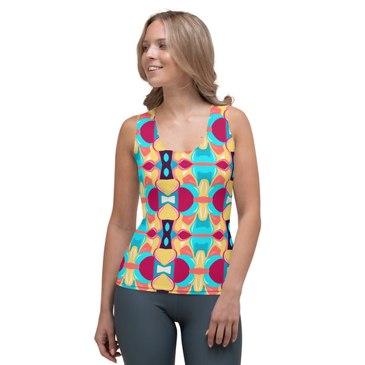 DMV 0134 Vintage Artsy Sublimation Cut & Sew Tank Top