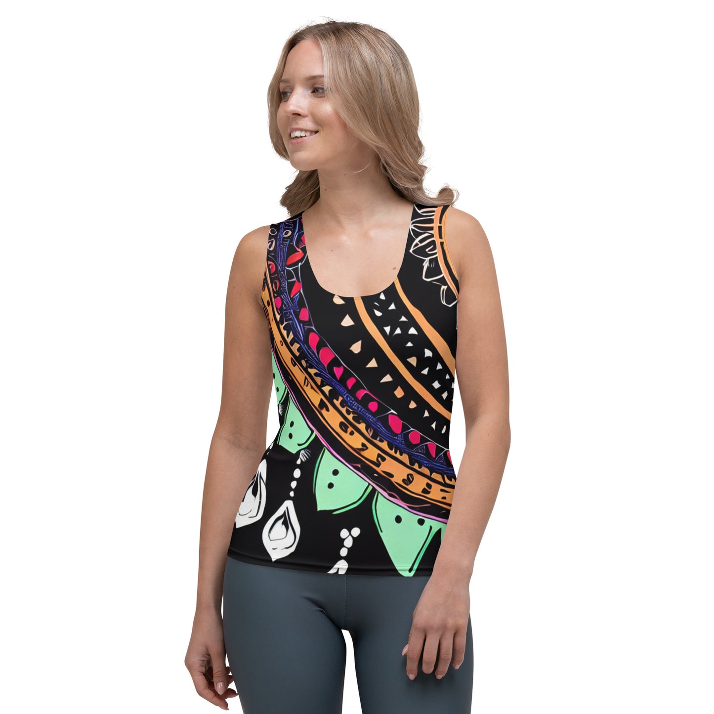 DMV 0180 Boho Sublimation Cut & Sew Tank Top