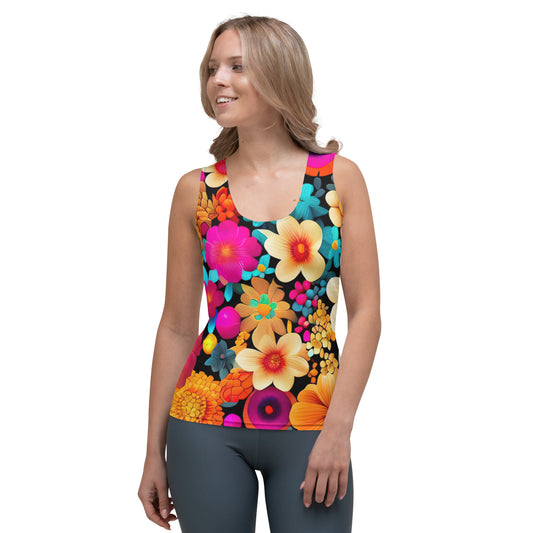 DMV 0259 Floral Sublimation Cut & Sew Tank Top