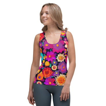 DMV 0192 Floral Sublimation Cut & Sew Tank Top