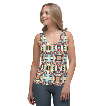 DMV 0184 Geo Boho Sublimation Cut & Sew Tank Top