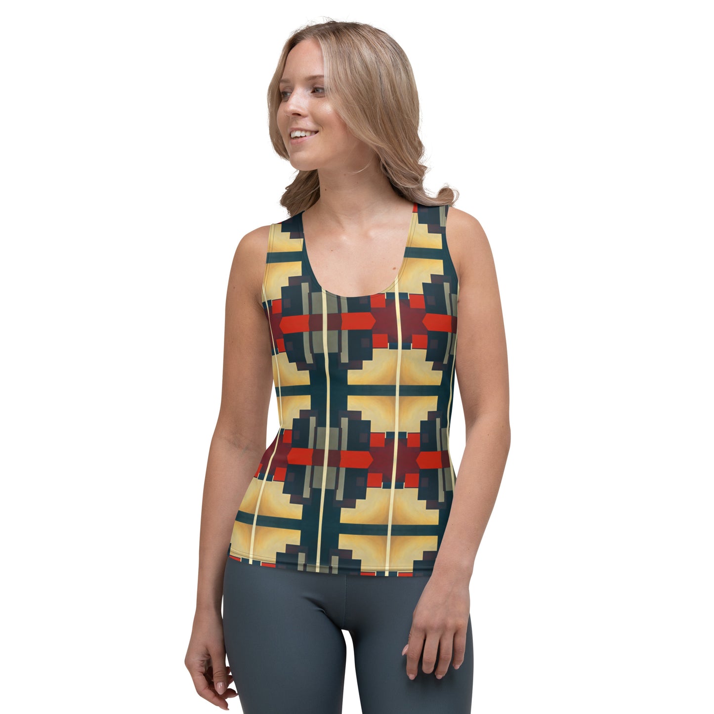 DMV 0186 Geo Boho Sublimation Cut & Sew Tank Top