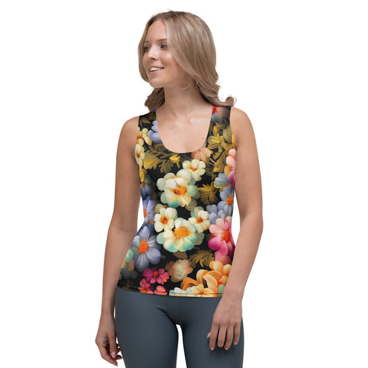 DMV 1522 Floral Sublimation Cut & Sew Tank Top