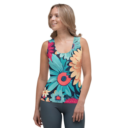 DMV 0293 Floral Sublimation Cut & Sew Tank Top