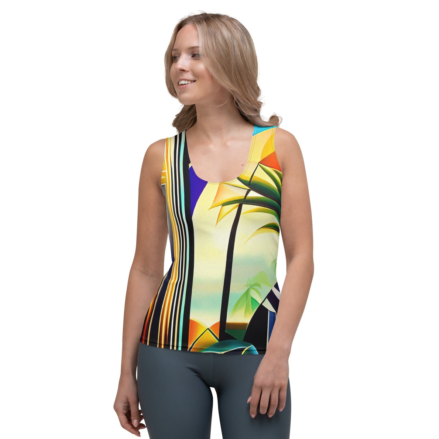 DMV 0258 Retro Art Sublimation Cut & Sew Tank Top