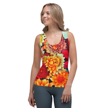 DMV 0419 Floral Sublimation Cut & Sew Tank Top