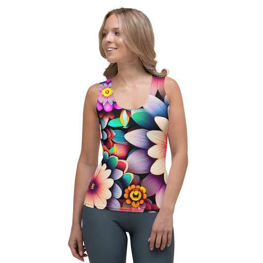 DMV 0515 Floral Sublimation Cut & Sew Tank Top