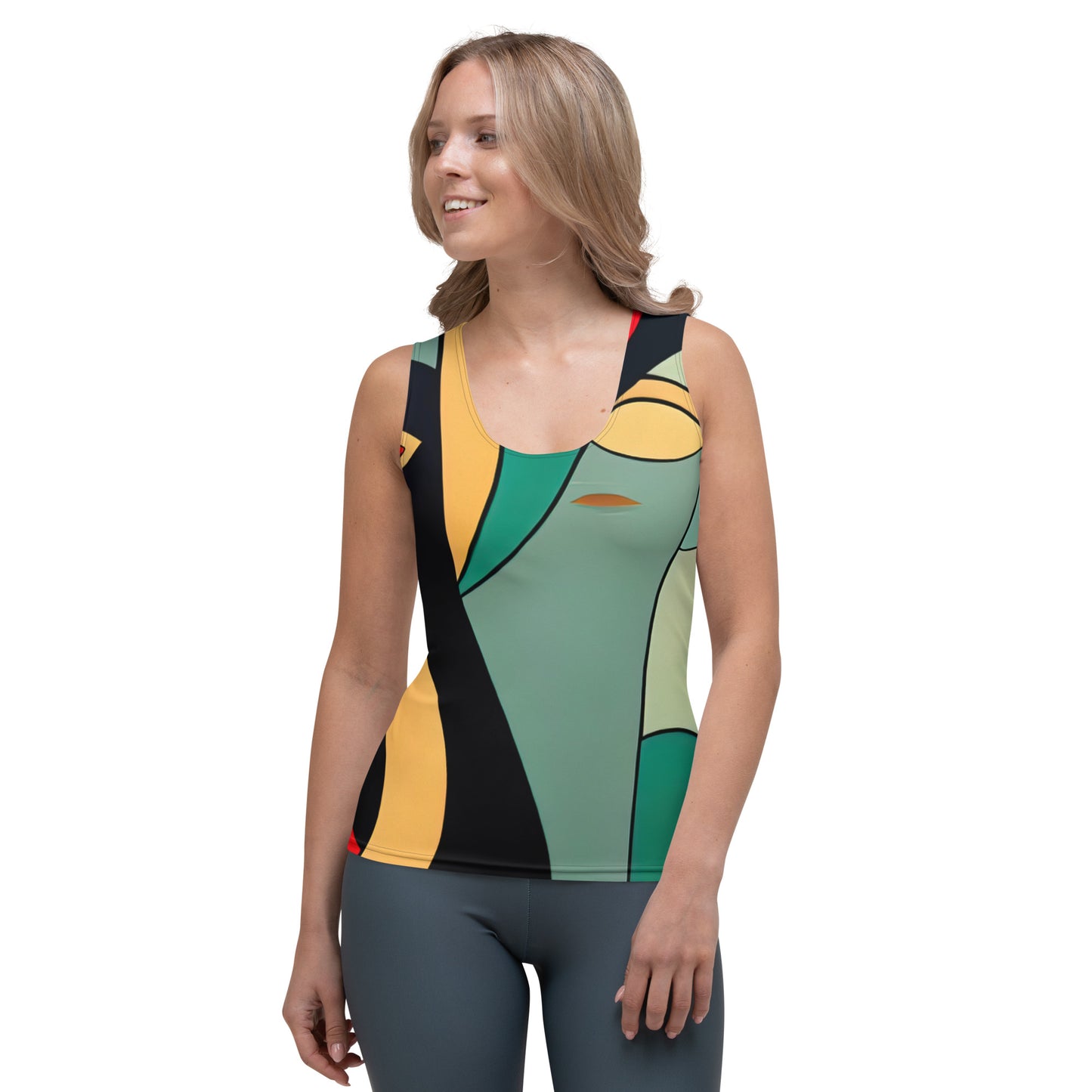 DMV 0395 Retro Art Sublimation Cut & Sew Tank Top