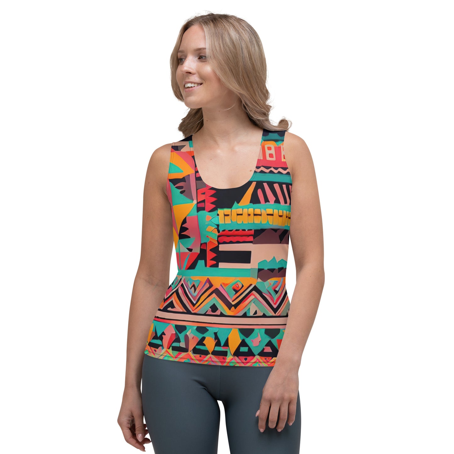 DMV 1784 Boho Sublimation Cut & Sew Tank Top