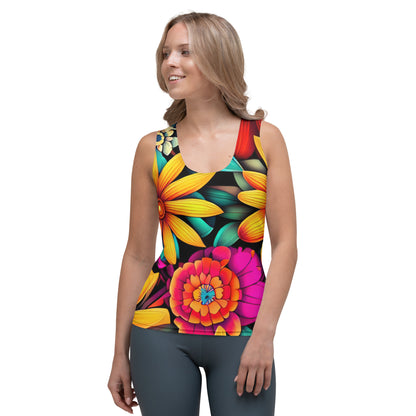 DMV 1606 Floral Sublimation Cut & Sew Tank Top