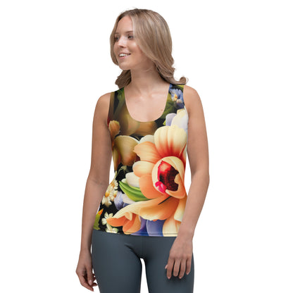 DMV 1501 Floral Sublimation Cut & Sew Tank Top