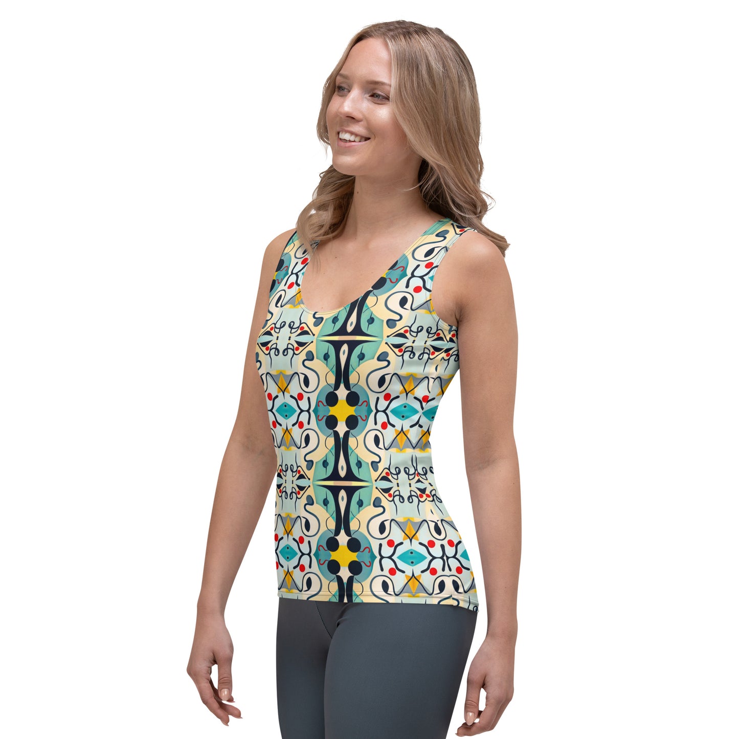 DMV 0076 Vintage Artsy Sublimation Cut & Sew Tank Top