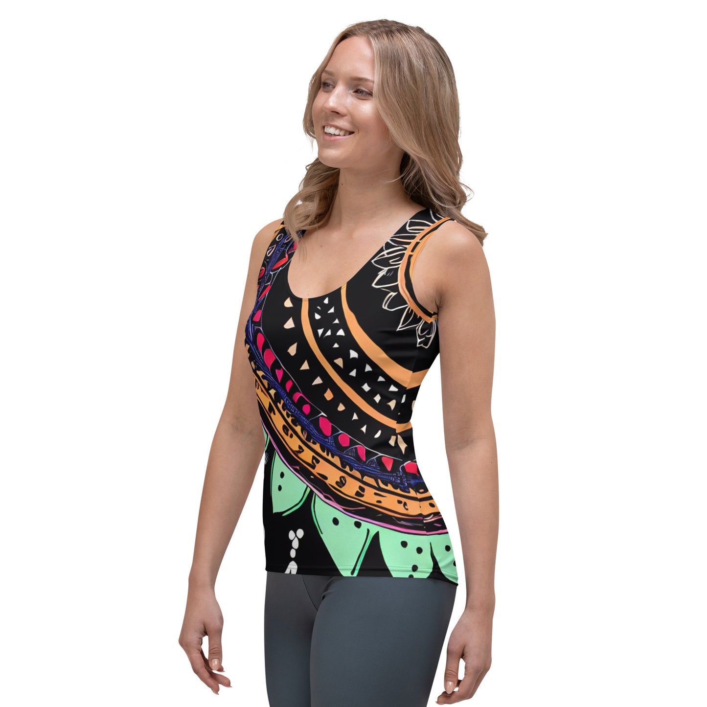 DMV 0180 Boho Sublimation Cut & Sew Tank Top